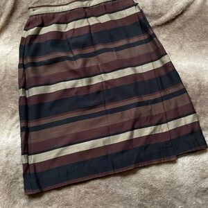 Jaclyn Smith Tan, Brown and Black A-Line Knee-Length Skirt